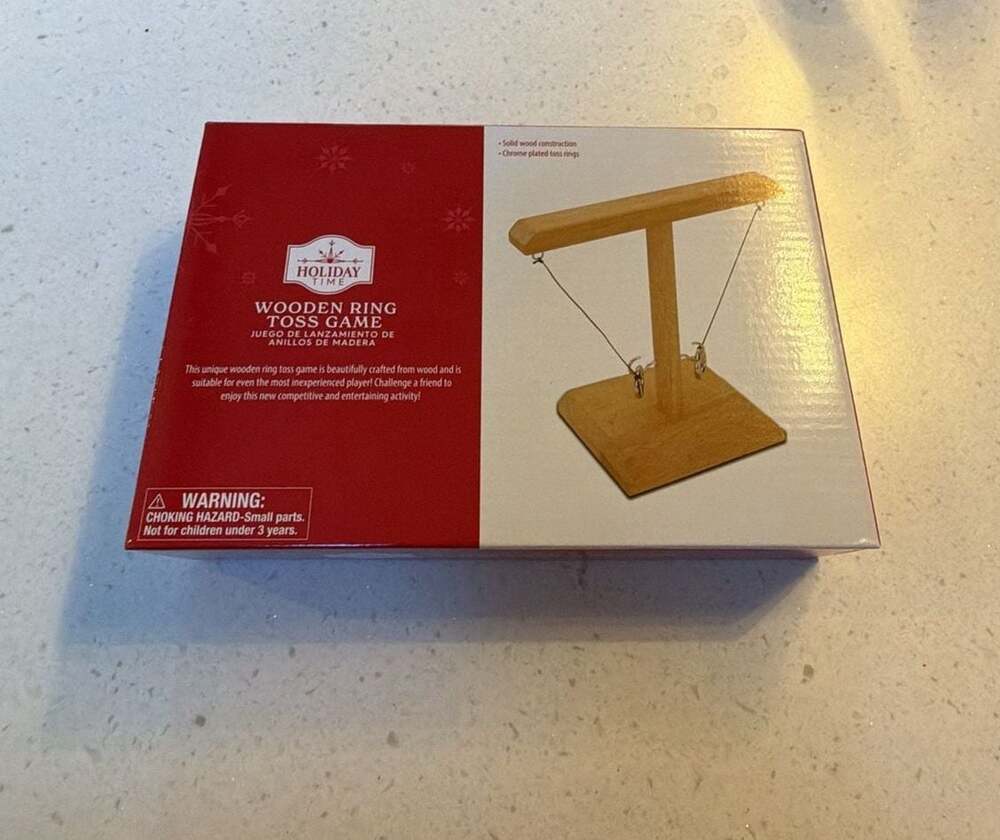 Holiday Time Wooden Ring Toss Game